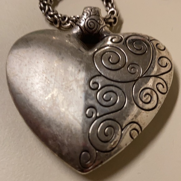 Authentic/VINTAGE Brighton HEART PENDANT NECKLACE WITH CHAIN - Picture 2 of 3